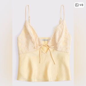Abercrombie & Fitch Bella tie-front cami yellow